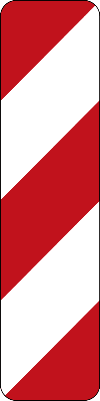 StVO Zeichen 605-10 — Leitbake (Aufstellung rechts), 1000x250 StVO 1992